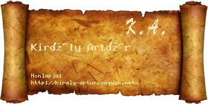 Király Artúr névjegykártya