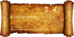 Király Artúr névjegykártya